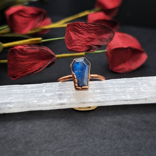 Moonstone Coffin Ring - Size 6.5