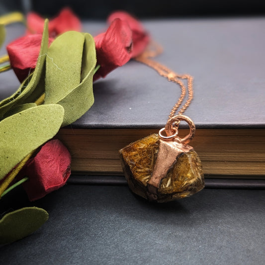 Raw Rutilated Quartz Necklace