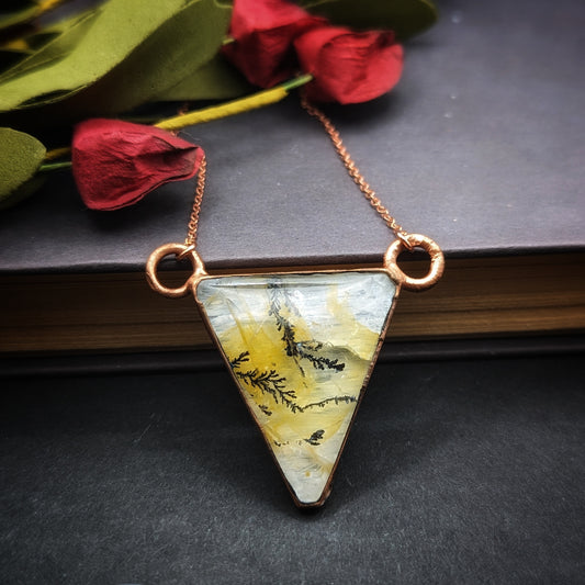 Triangular Dendritic Quartz Necklace