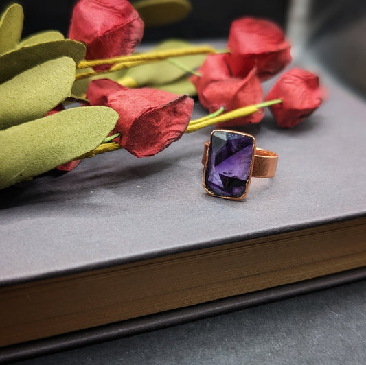 Trapiche Amethyst Ring - Size 5