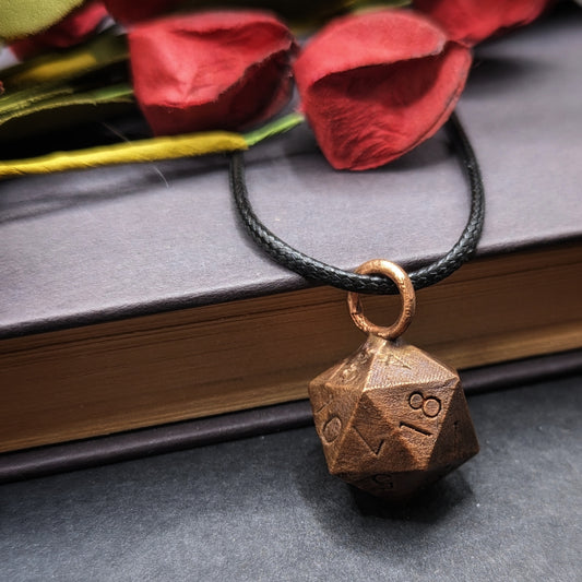 Copper D20 Necklace