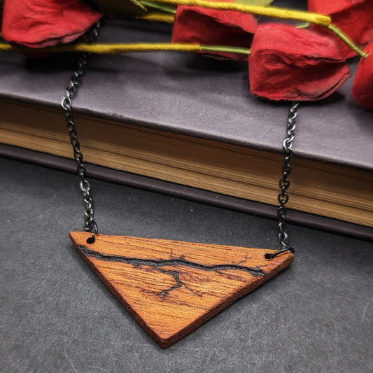 Triangular Fractal Burned Necklace