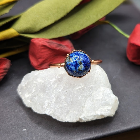 Round Sodalite Ring - Size 7