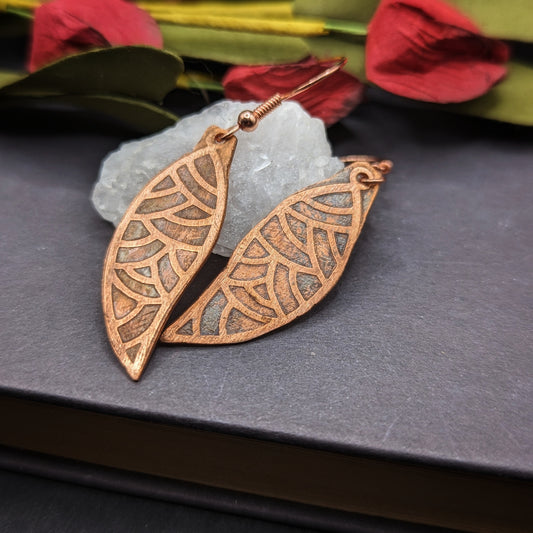 Etched Copper Earrings